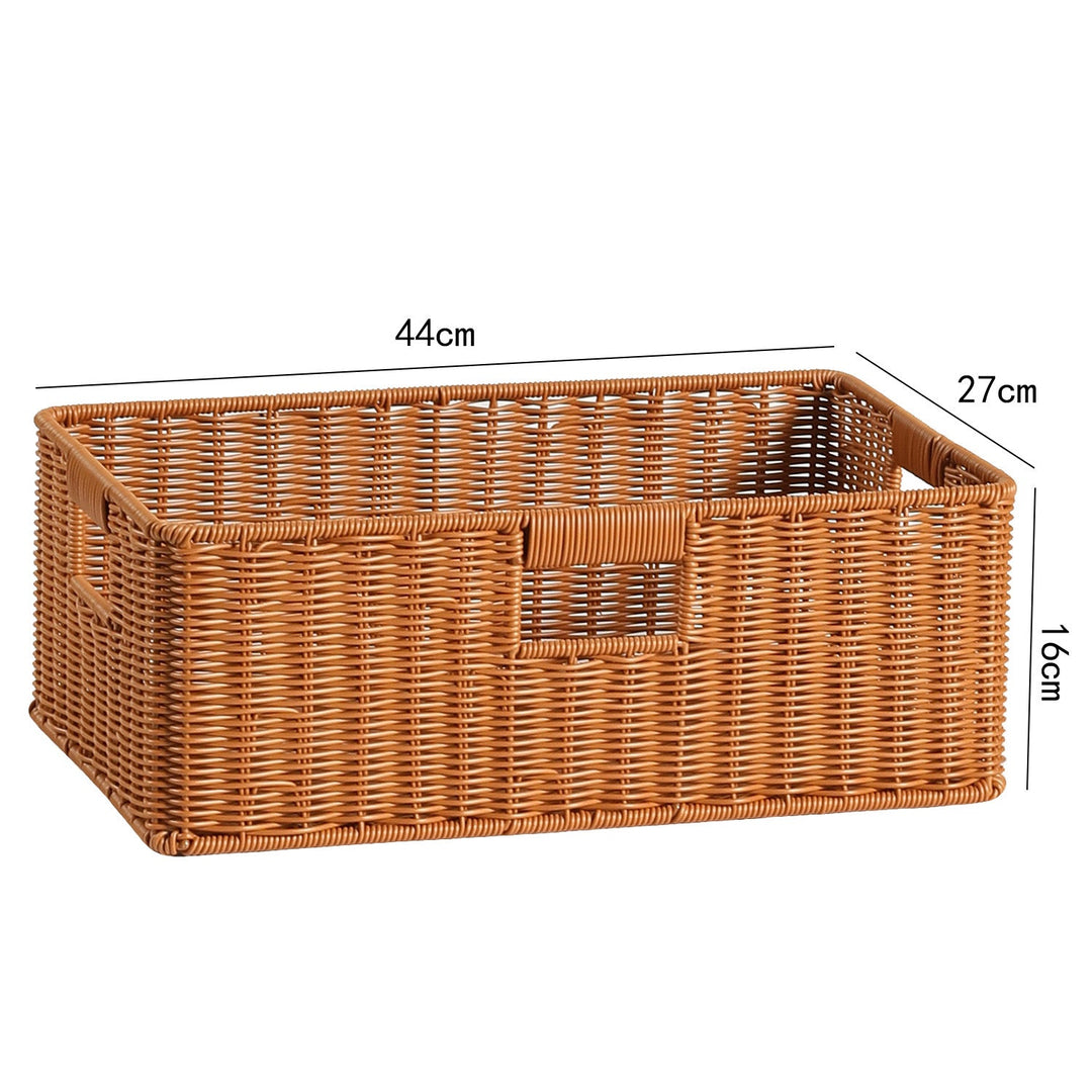 Handwoven Rectangular Storage Basket with Cut-Out Handles Stornfield