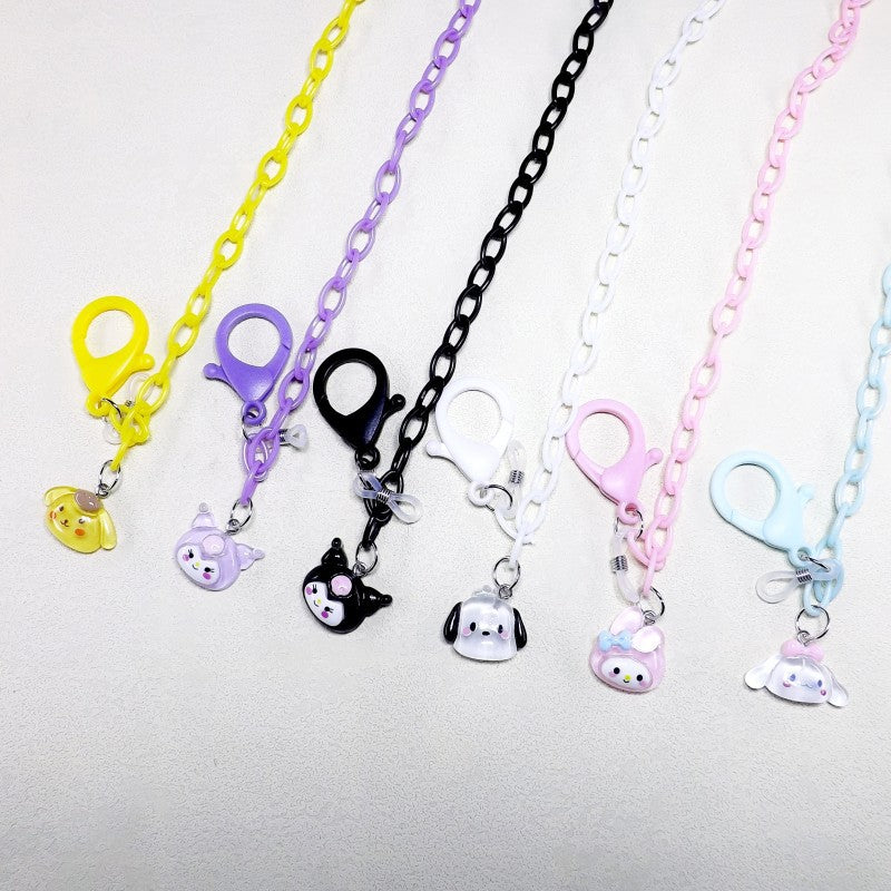 Playful glasses holder chain made of transparent material Stornfield