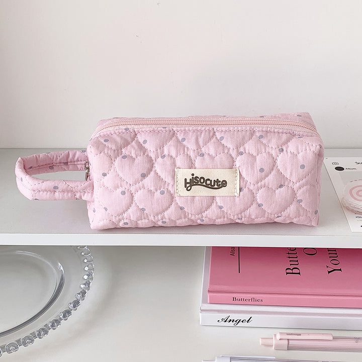 Quilted Heart-Shaped Pencil Case Stornfield
