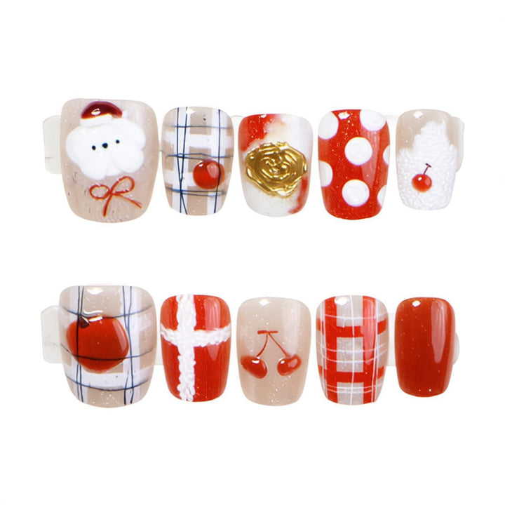 Festive-Themed Press-On Nail Art Set Stornfield