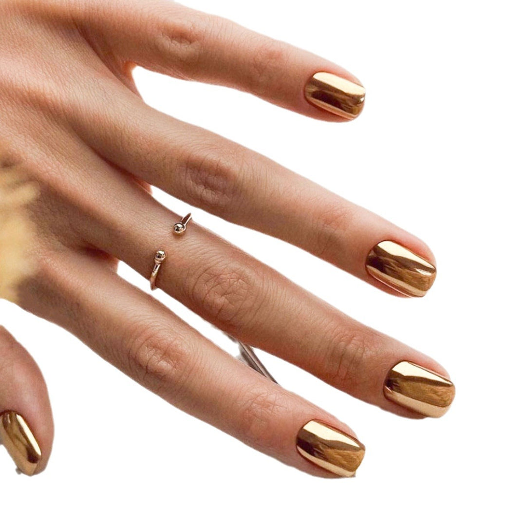 Stylish Metallic Press-On Nails