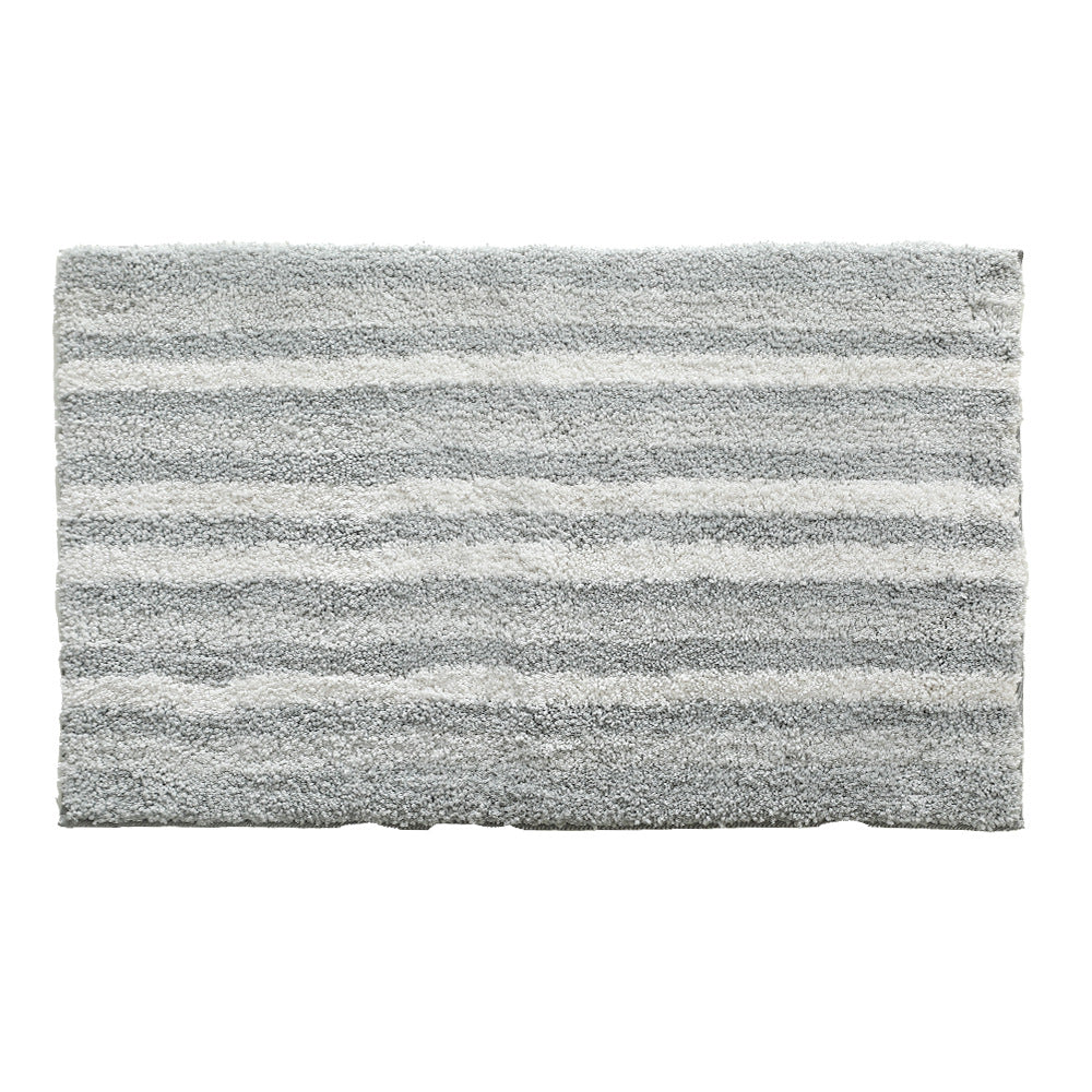 Soft Bath Mat with Striped High-Pile Surface