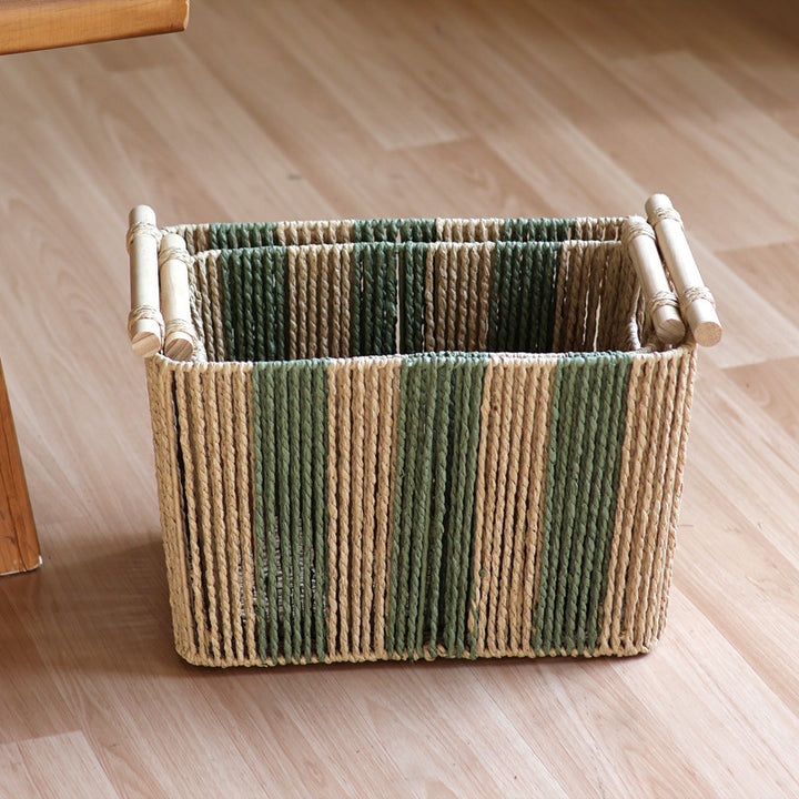 Handcrafted storage basket with natural fiber Stornfield
