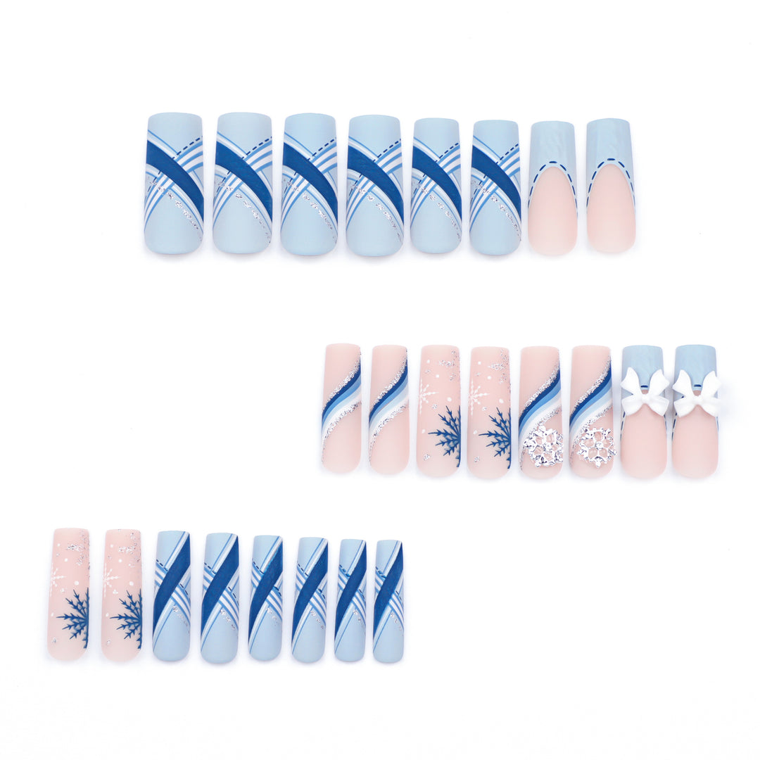 Premium Nail Extensions with Luxurious Winter Design Stornfield