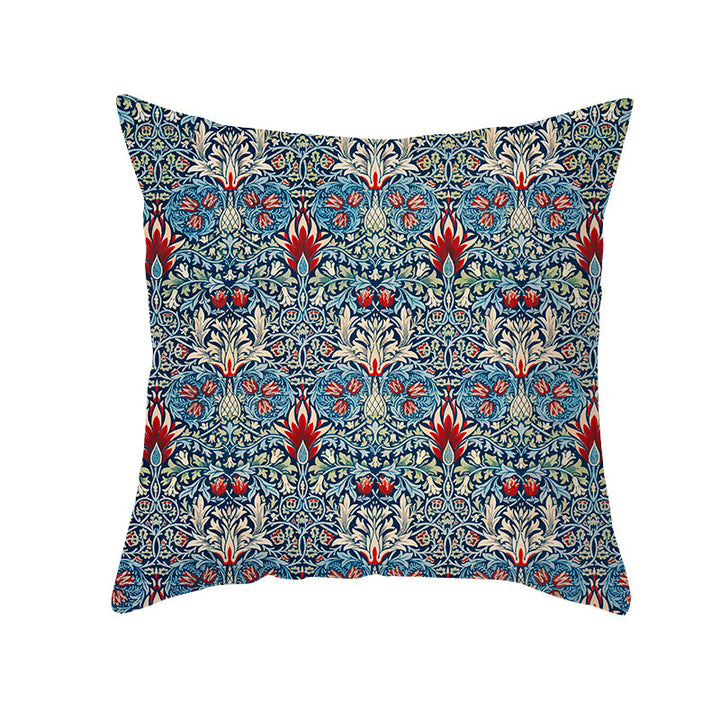 Botanical Heritage Jacobean Tapestry Square Pillow Cover with Concealed Zipper