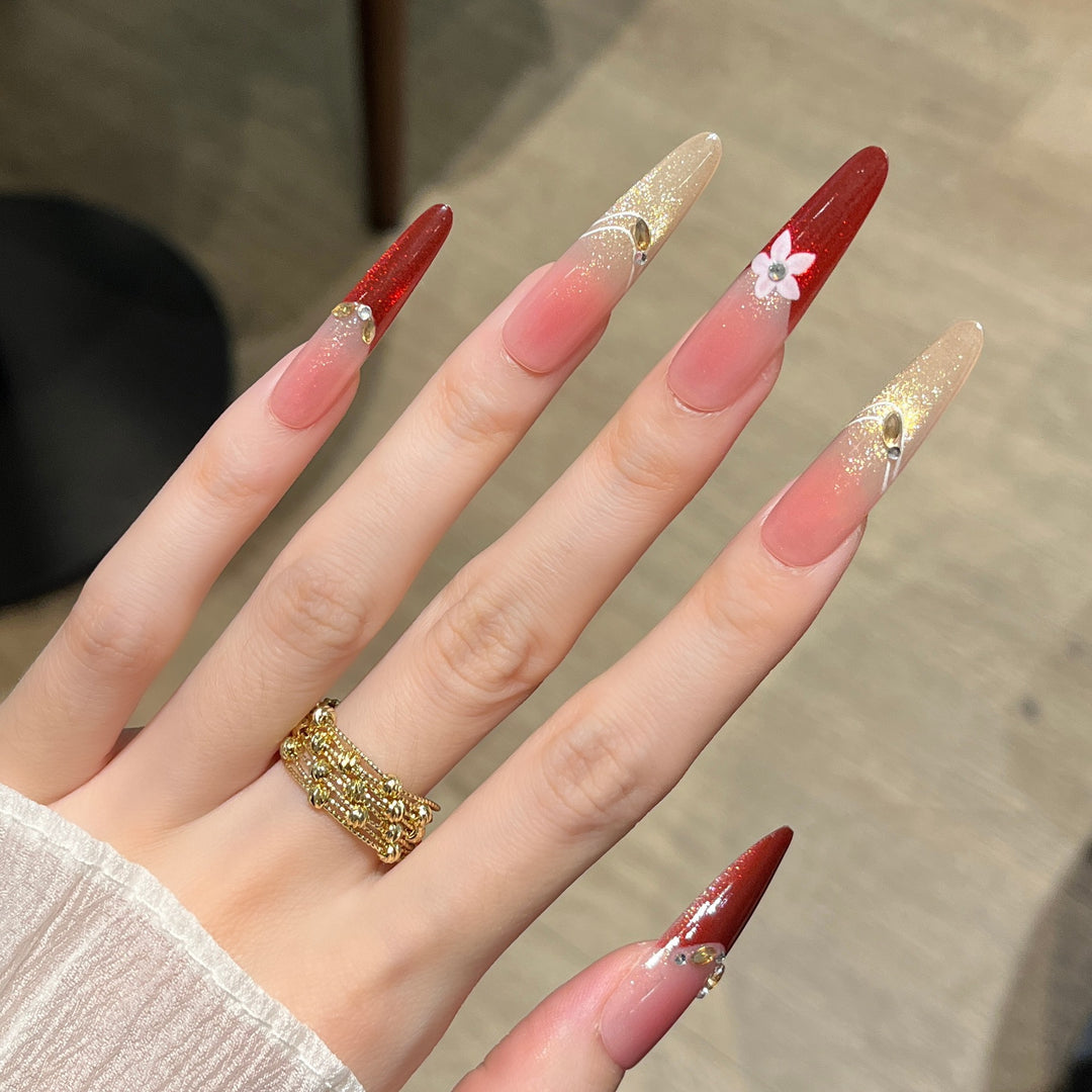 Decorative Long-Stiletto Press-On Nail Art Stornfield