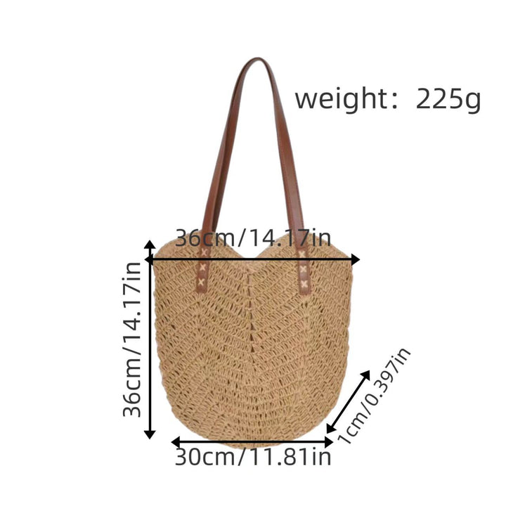 Handbag Made of Woven Natural Material with Elegant Carry Handles Stornfield