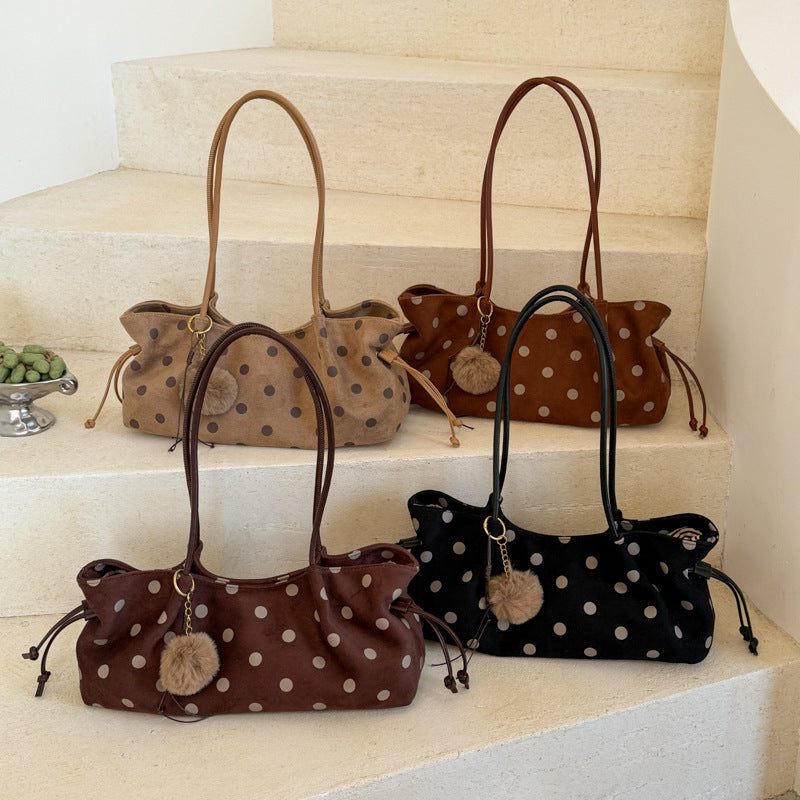 Chic Polka Dot Hobo Tote Bag
