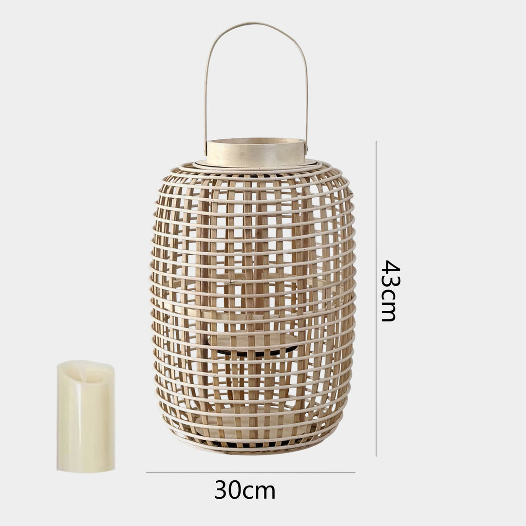 Rustic lantern made of woven material Stornfield