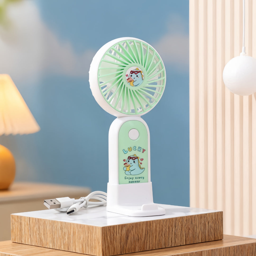 Women's Portable USB Hand Fan with Cute Stornfield Design