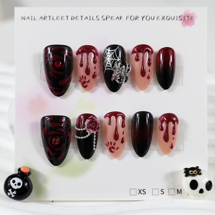Halloween Artificial Nail Set with Creepy Designs Stornfield
