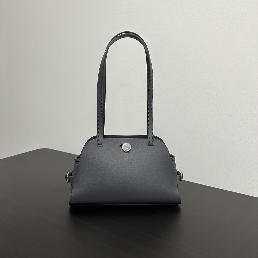 Structured Dome Tote with Long Double Shoulder Straps