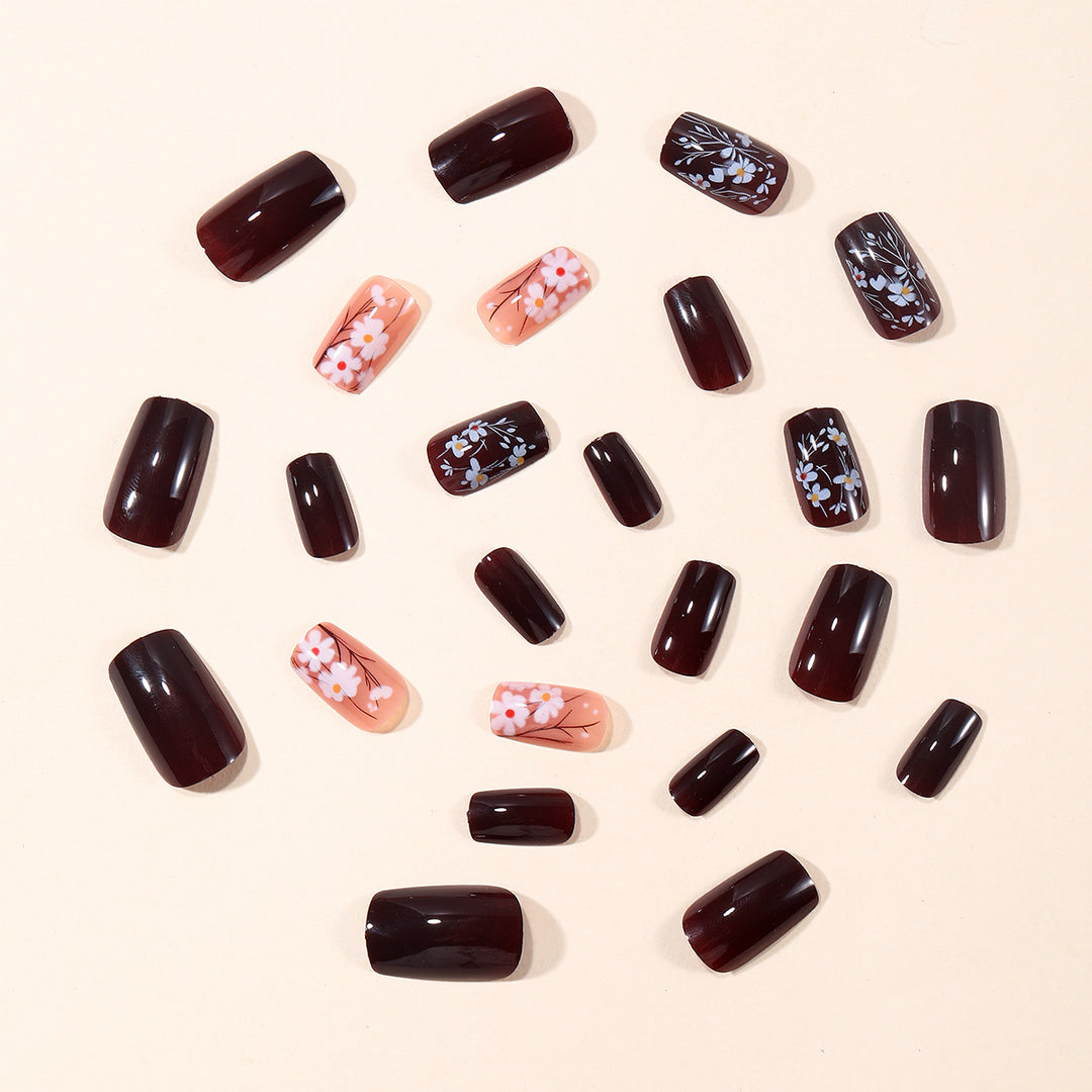 Floral Accent Acrylic Nail Art Extensions Stornfield 1789713261