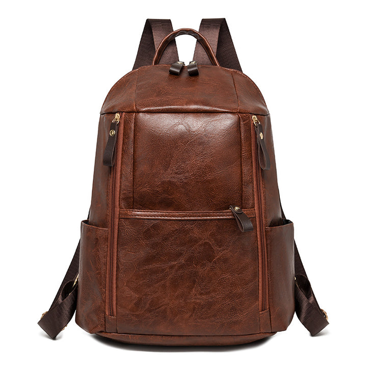 Elegant Multi-Compartt Faux Leather Backpack Stornfield
