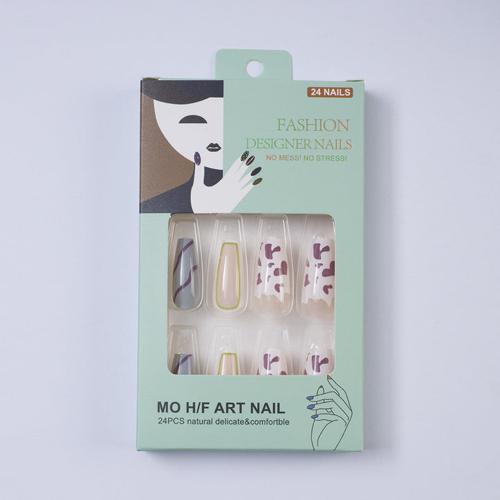 Artificial nails in modern design with geometric patterns Stornfield