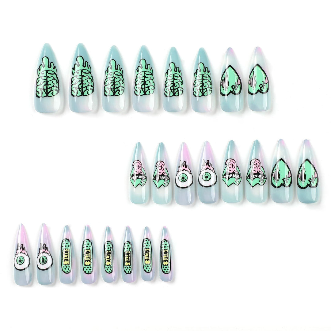 Artistic stiletto nails with creative designs and intricate detailing Stornfield