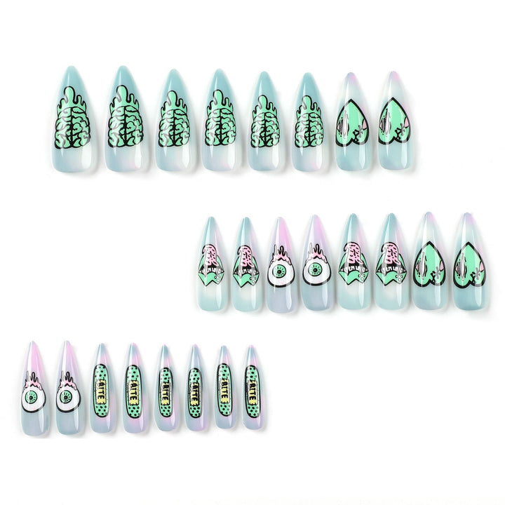 Artistic stiletto nails with creative designs and intricate detailing Stornfield