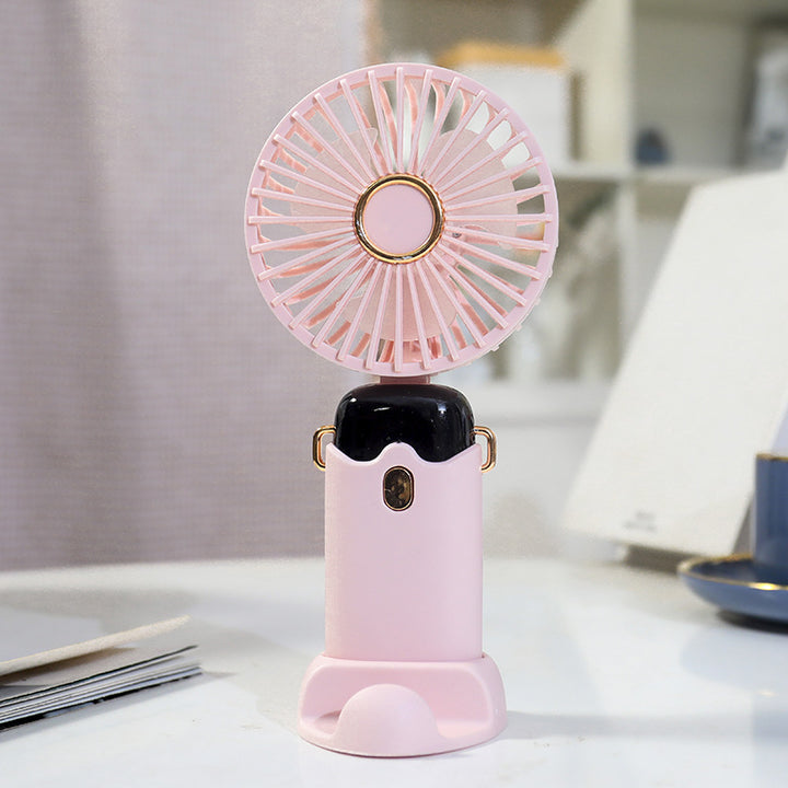 Women's Portable Hand Fan with Integrated Spray Function and USB Charging Option Stornfield