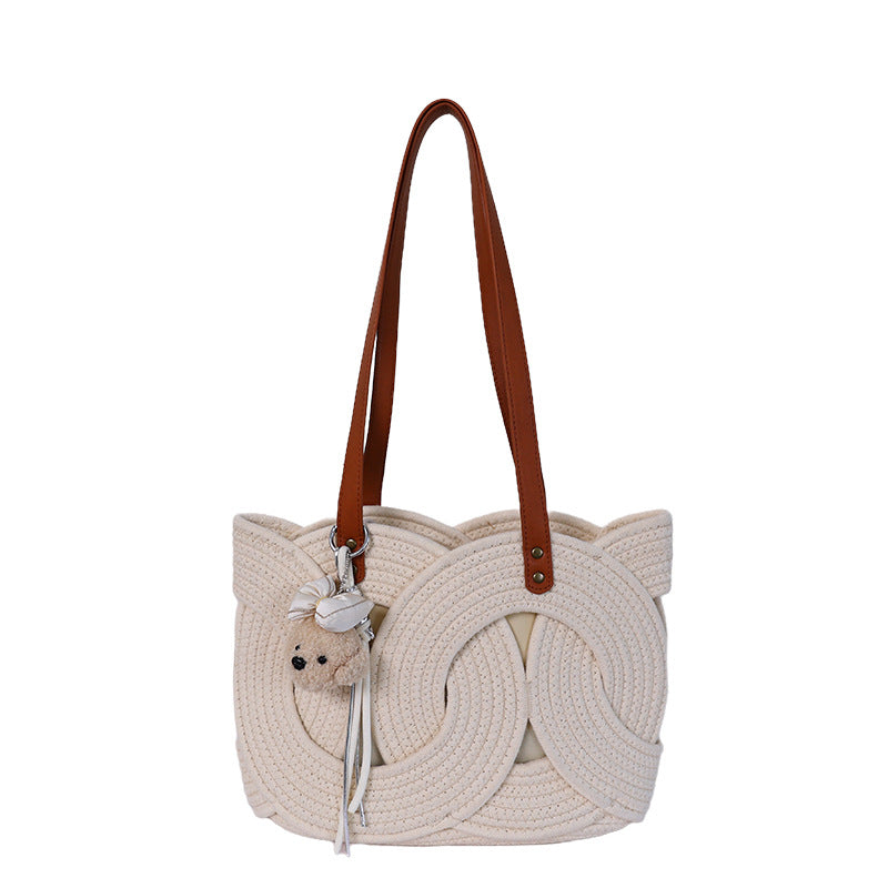 Designer shopping bag with decorative woven pattern Stornfield