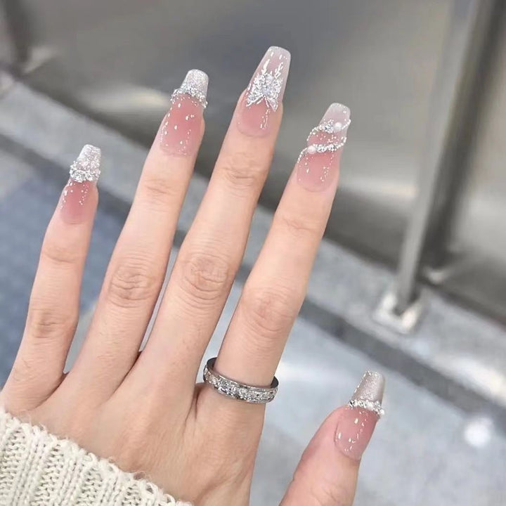 Elegant Crystal-Embellished Press-On Nail Art Stornfield
