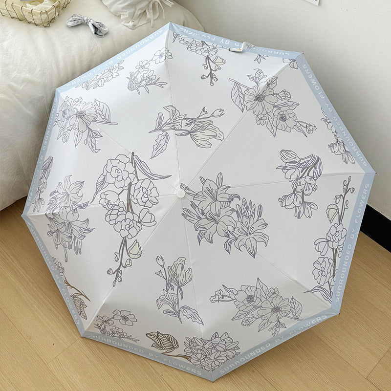 Women's compact umbrella with floral design Stornfield