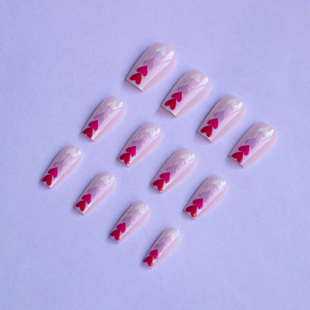 Heart-Design Press-On Nail Set Stornfield