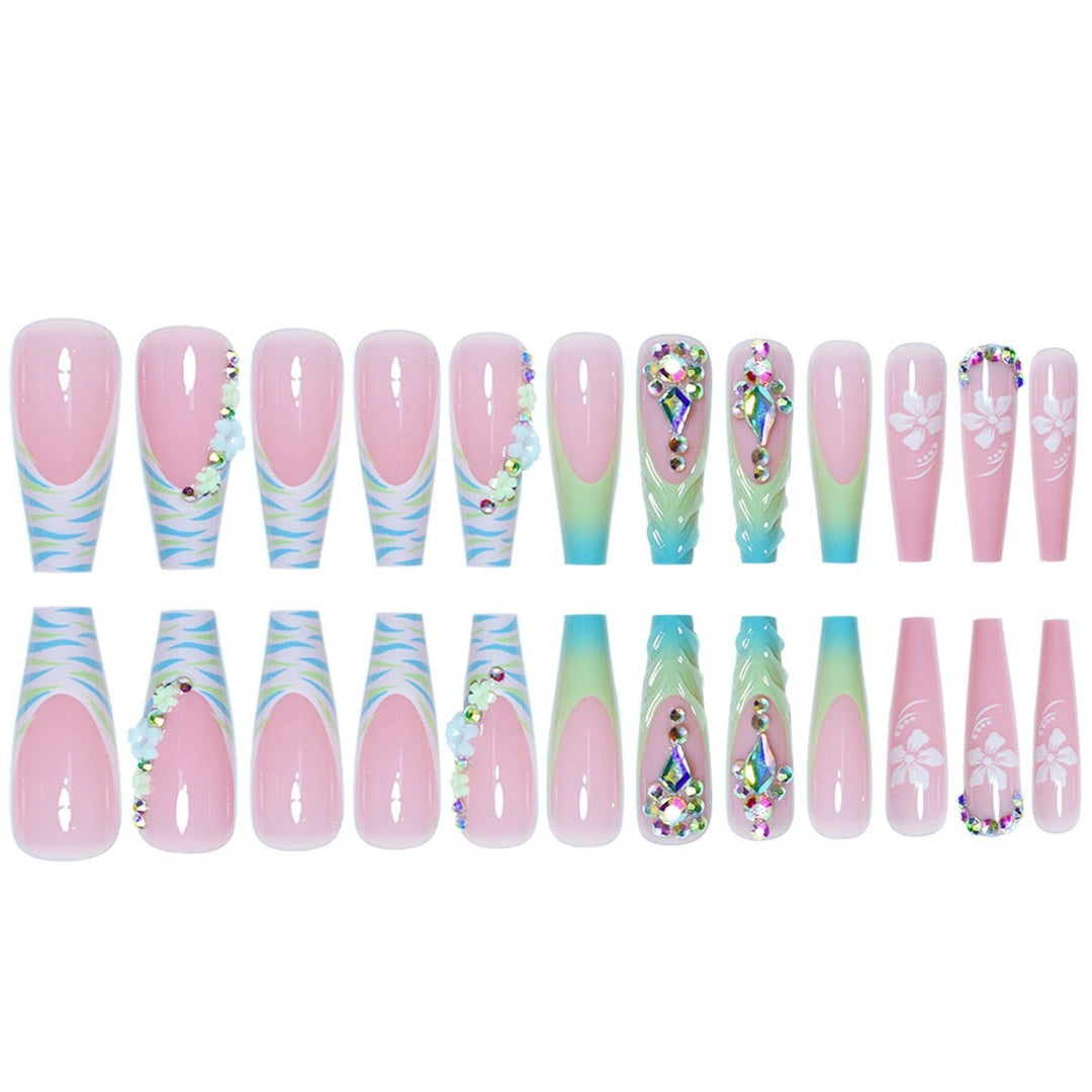 Glamorous 3D Floral Press-On Nail Extensions Stornfield