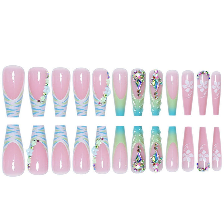 Glamorous 3D Floral Press-On Nail Extensions Stornfield