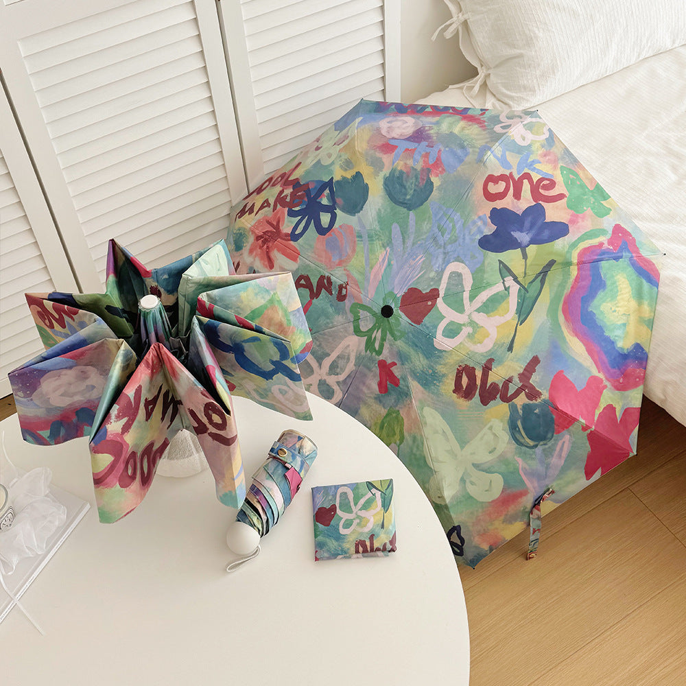 Ladies Foldable Rainbow Retouch Rain Umbrella Stornfield