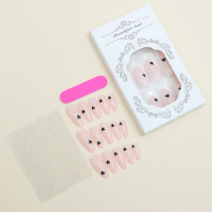 Heart-Embellished Press-On Nail Set Stornfield