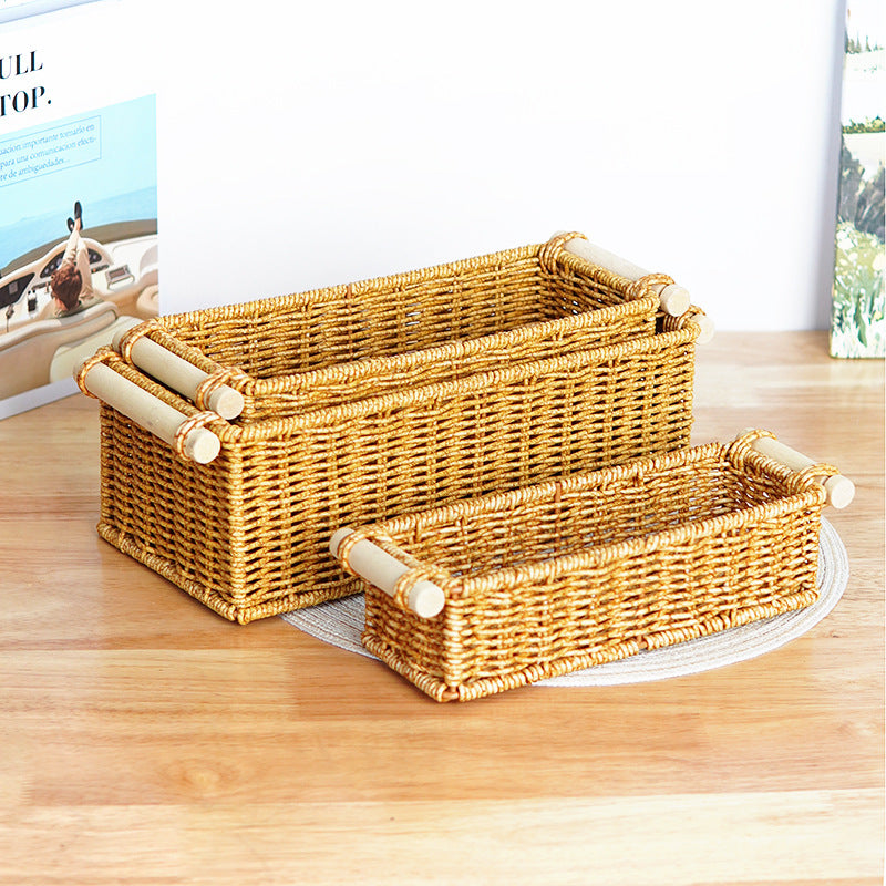 Versatile Woven Rectangular Storage Basket Stornfield