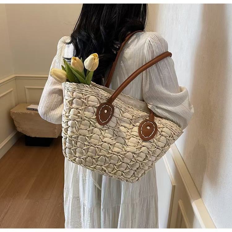 Handcrafted basket bag with elegant leather accents Stornfield