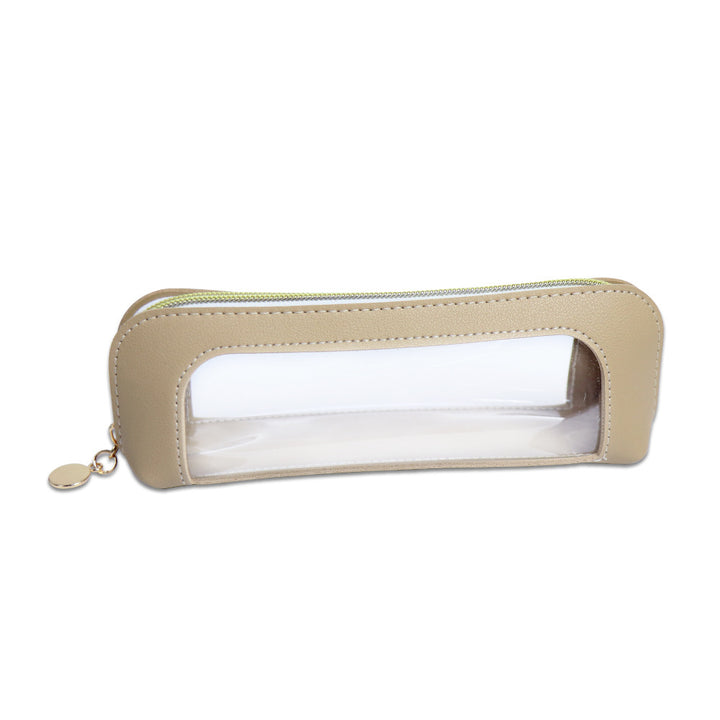 Transparent Pouch with Gold Accents