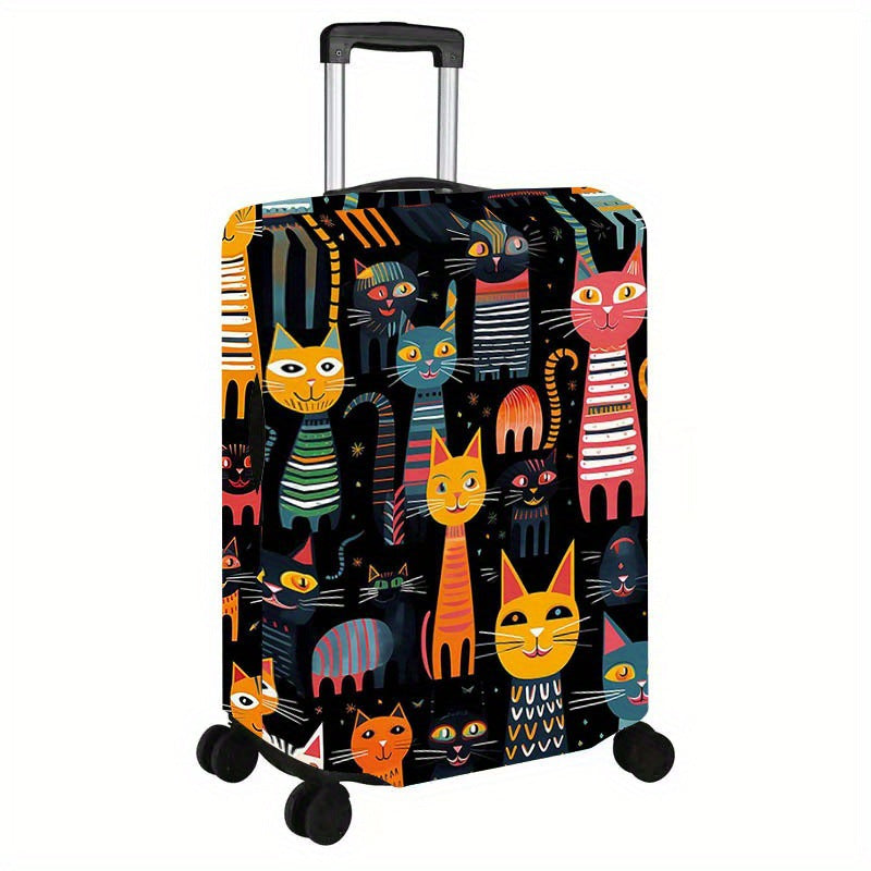 Unisex nan elastic suitcase cover with cartoon cat design stretchable scratch-resistant protective for luggage Stornfield
