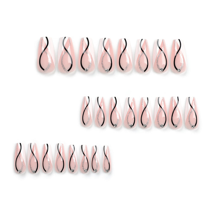 Artistic Nail Extensions with Elegant Glitter Design Stornfield