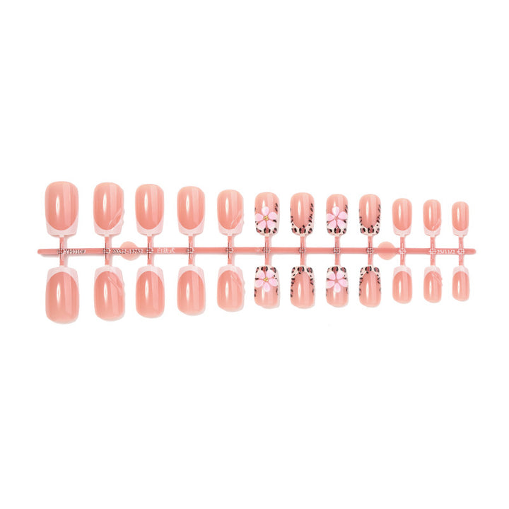 Artistic Floral and Leopard Print Press-On Nails Set Stornfield