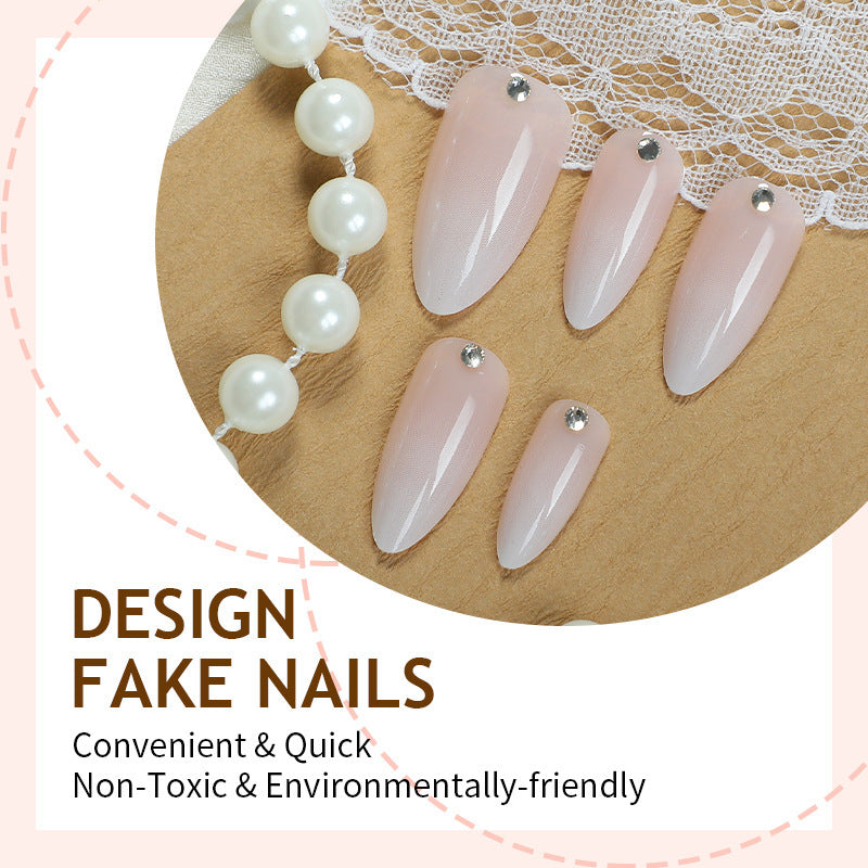 Artificial nail set with elegant glitter embellishments Stornfield