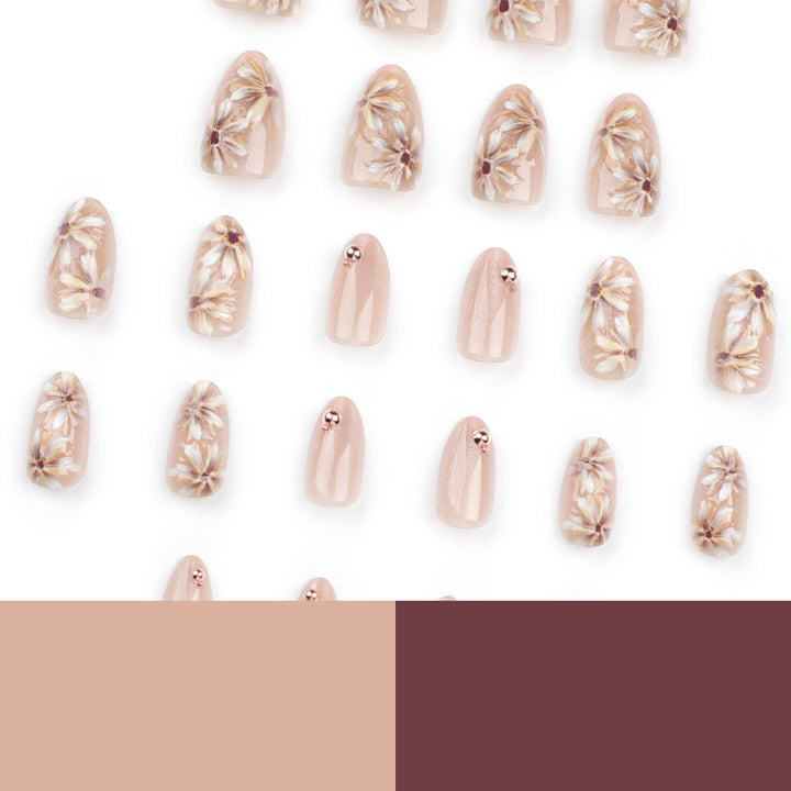 Artful Nail Extensions with 3D Flower Design Stornfield