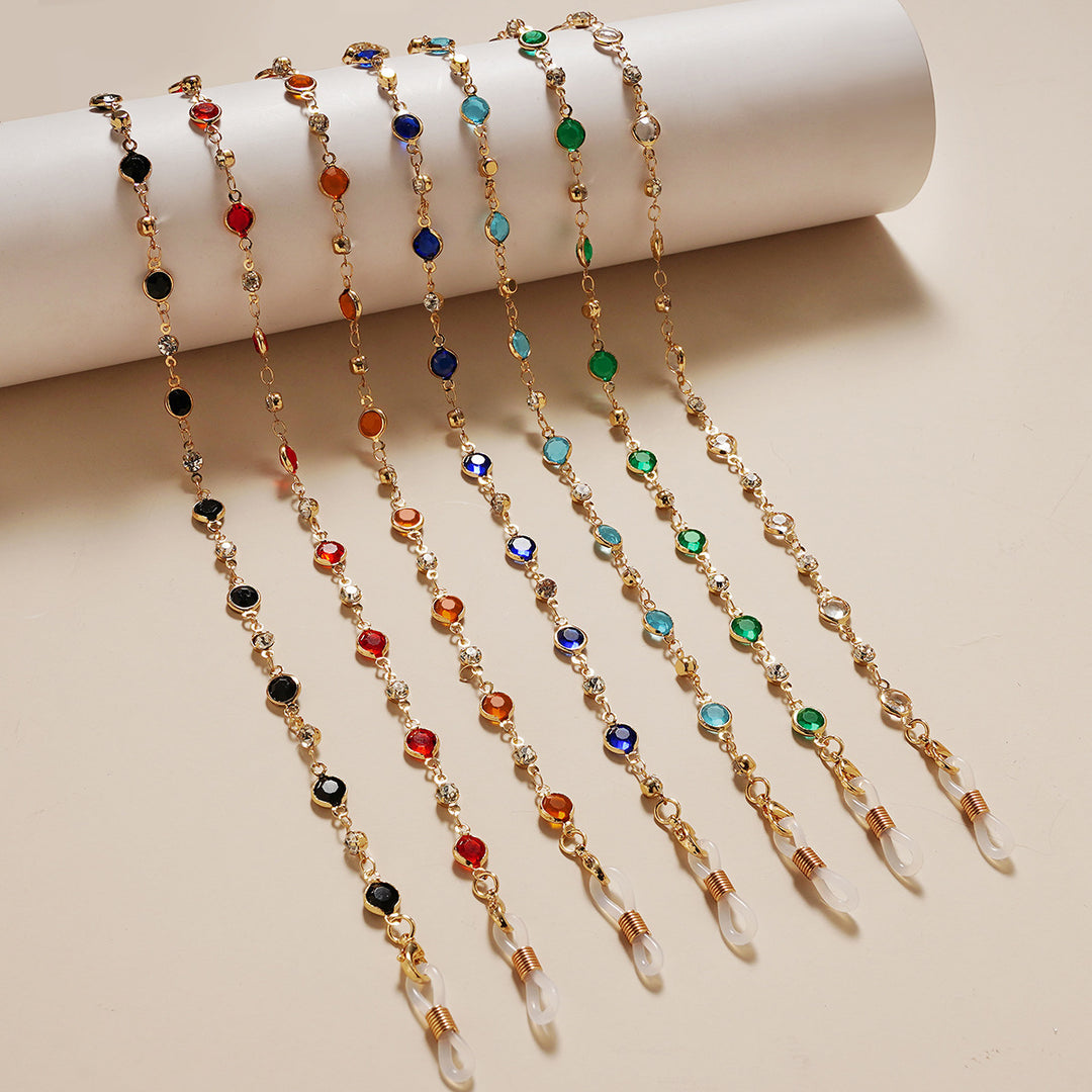 Elegant Rhinestone and Gemstone Eyewear Chain Stornfield