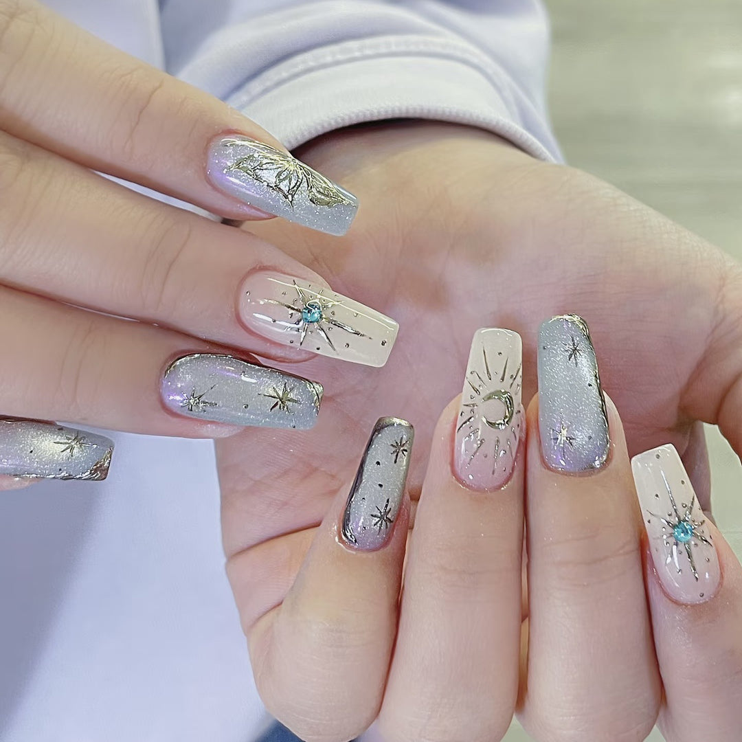 Celestial-Design Press-On Nail Art Set
