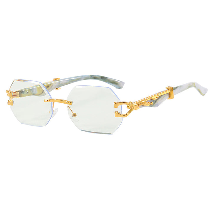 Women's fashionable sunglasses with extravagant octagonal design and golden accents Stornfield