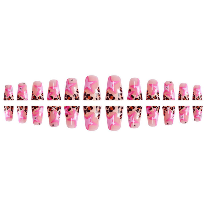 Artistic Star-Embellished Press-On Nail Set Stornfield