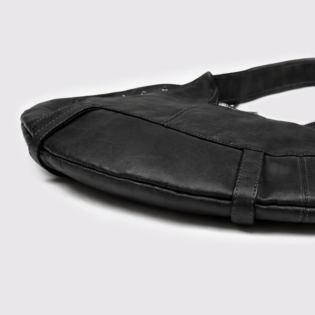 Multi-Pocket Slouchy Leather Hobo Bag