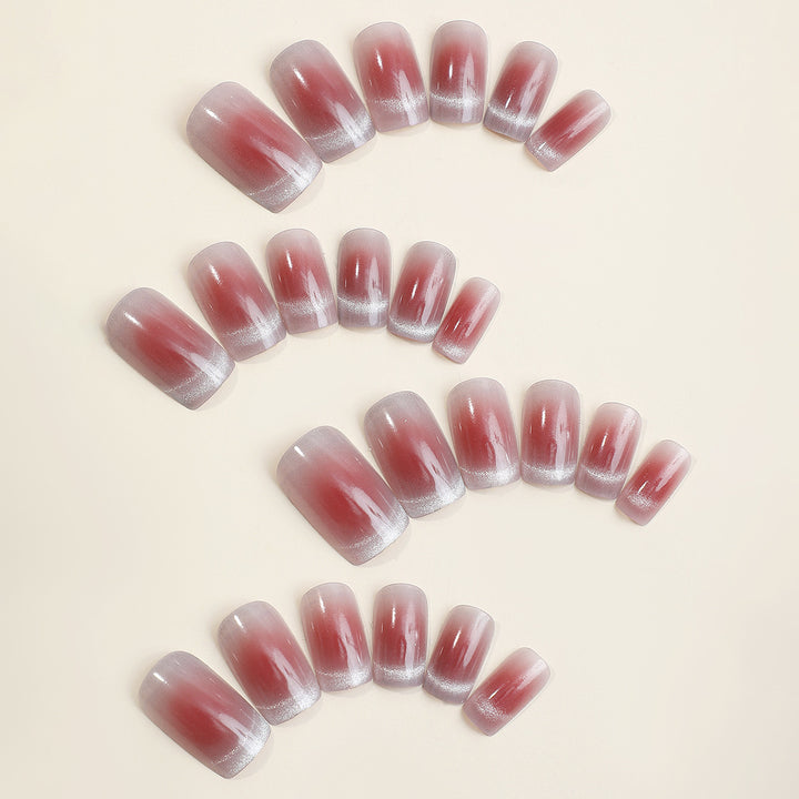 Artificial nail set with elegant ombre effect and care accessories Stornfield