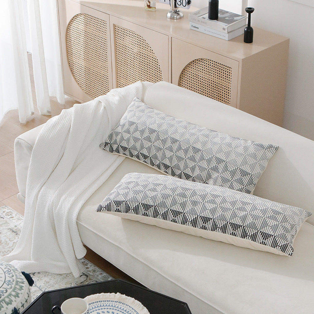 Long woven cushion cover in Boho stripe look with cotton texture Stornfield