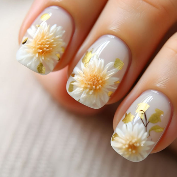 Floral Themed Acrylic Nail Art Stornfield