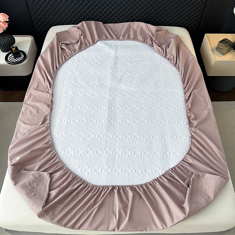 Quilted Microfiber Bedspread Set with Ruffled Pillow
