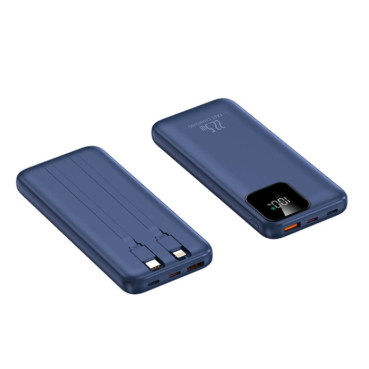Power bank with integrated charging cables and digital charging display Stornfield