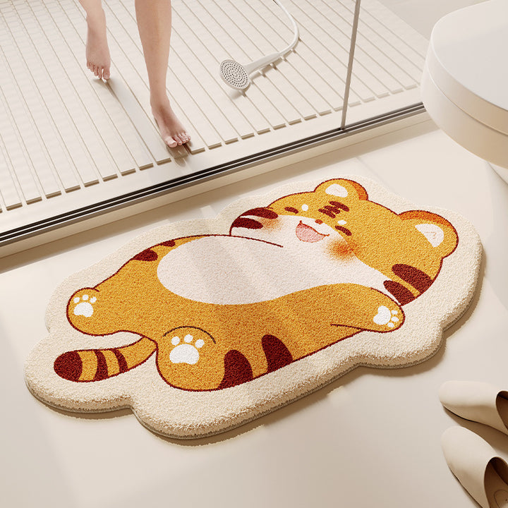 Cartoon Dog-Themed Plush Bath Mat