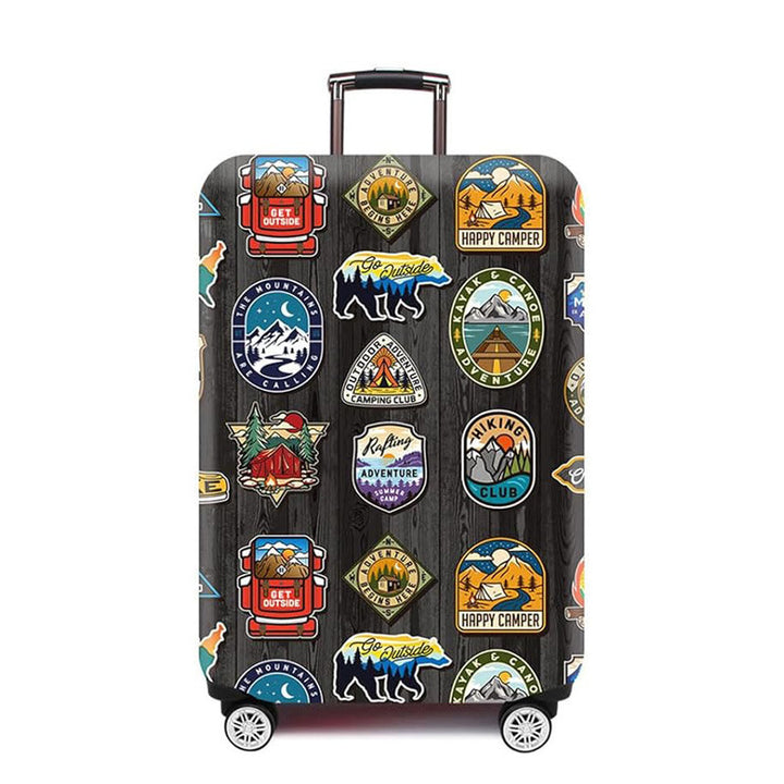 Unisex nan elastic Suitcase Cover with urban Doodle pattern, zipper and all-round protection for 4-wheel trolleys Stornfield